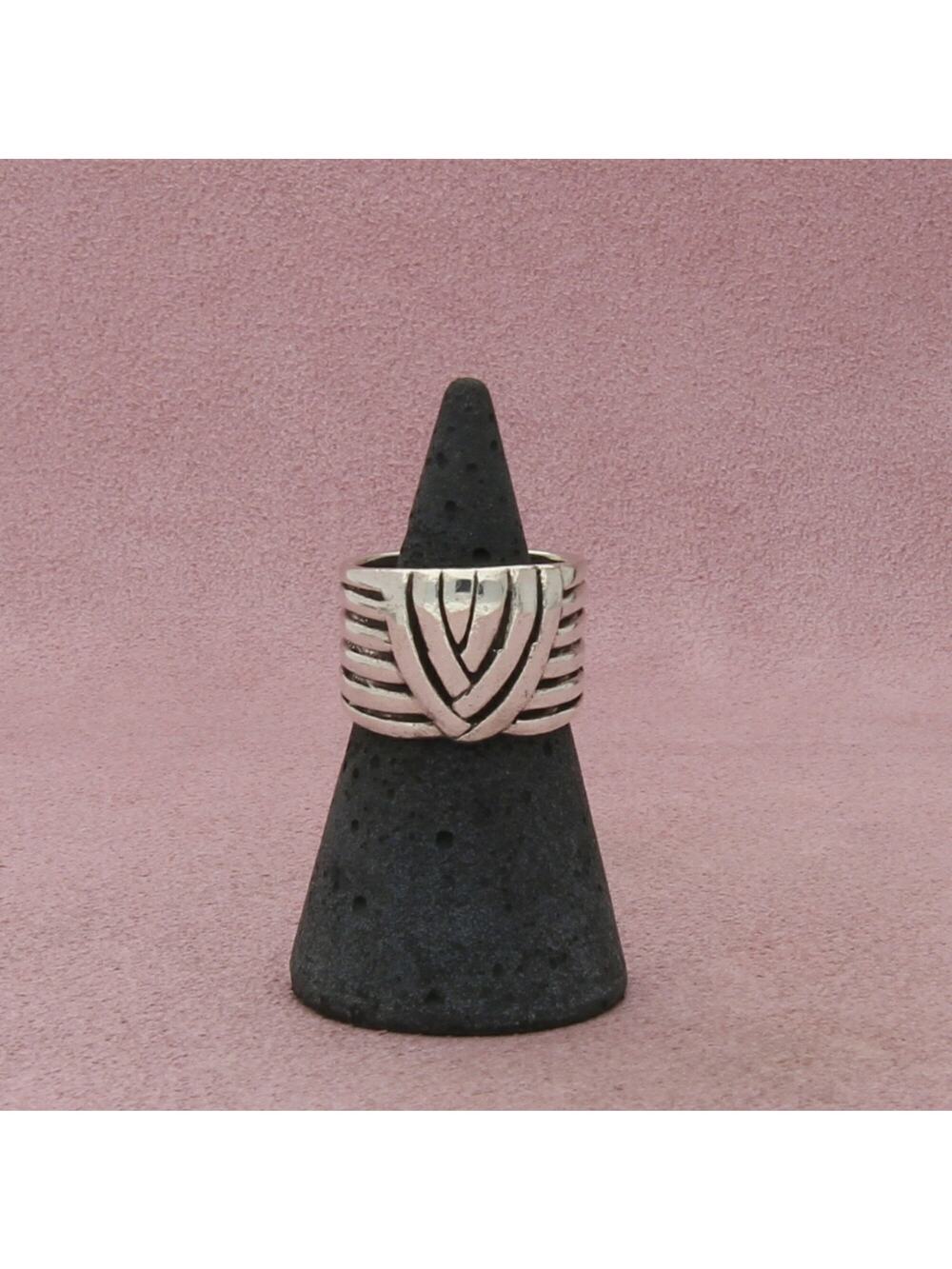 sterling silver vintage wide striped band ring size 5.5